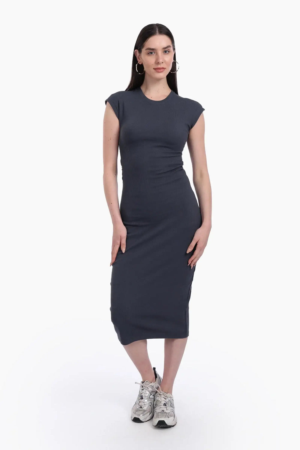 Ribbed Cotton Slim Fit Dress