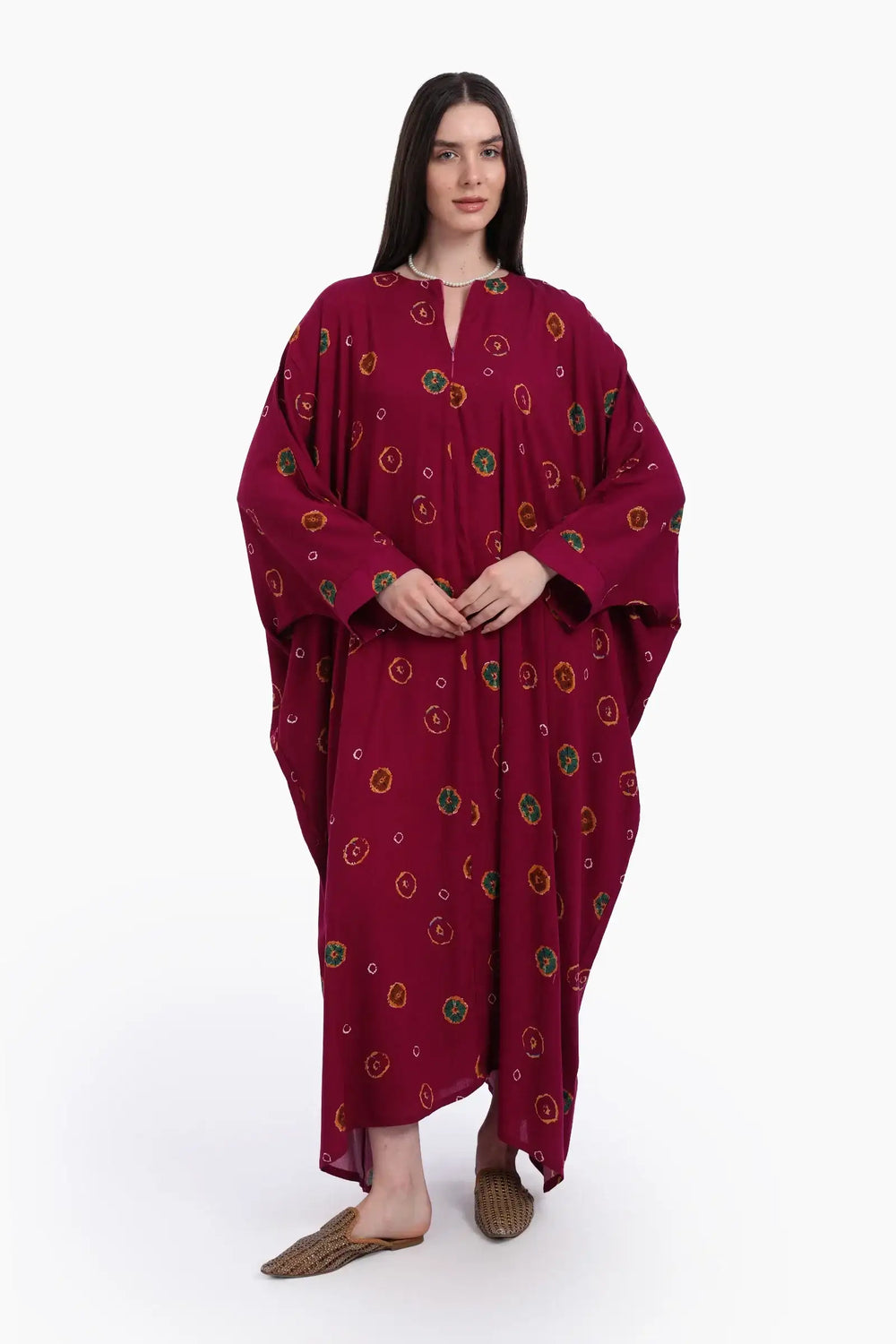 One Size Printed Poncho Dress