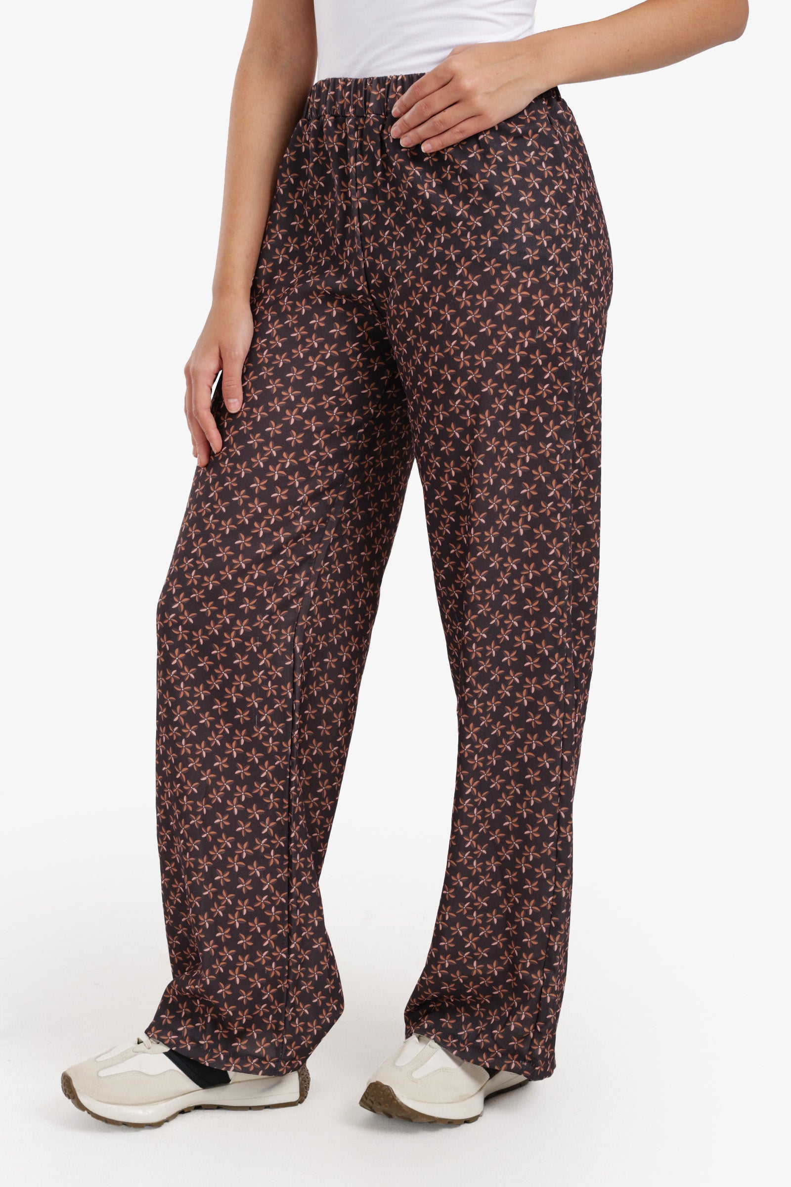 Printed Wide-Leg Pants