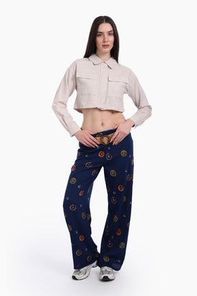 High Rise Printed Pants