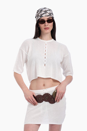 Knit Beach Crop Top & Skirt Set