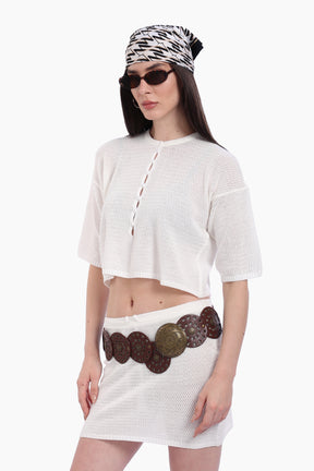 Knit Beach Crop Top & Skirt Set