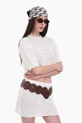 Knit Beach Crop Top & Skirt Set