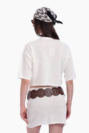 Knit Beach Crop Top & Skirt Set