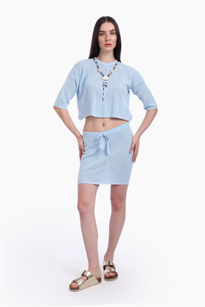 Knit Beach Crop Top & Skirt Set