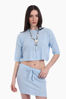 Knit Beach Crop Top & Skirt Set