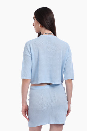Knit Beach Crop Top & Skirt Set