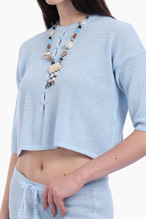 Knit Beach Crop Top & Skirt Set