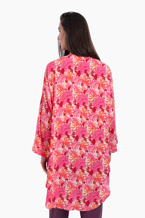 Round Hem Viscose Kimono