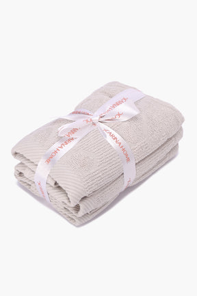 Flower Ribbed Towel Set - 3 Pcs