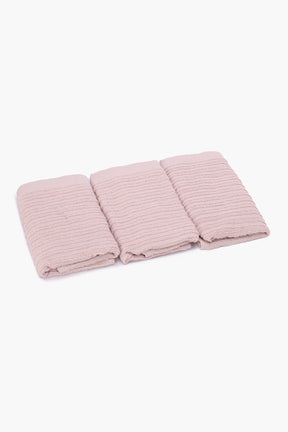 Ribbed Towel Set - 3 Pcs