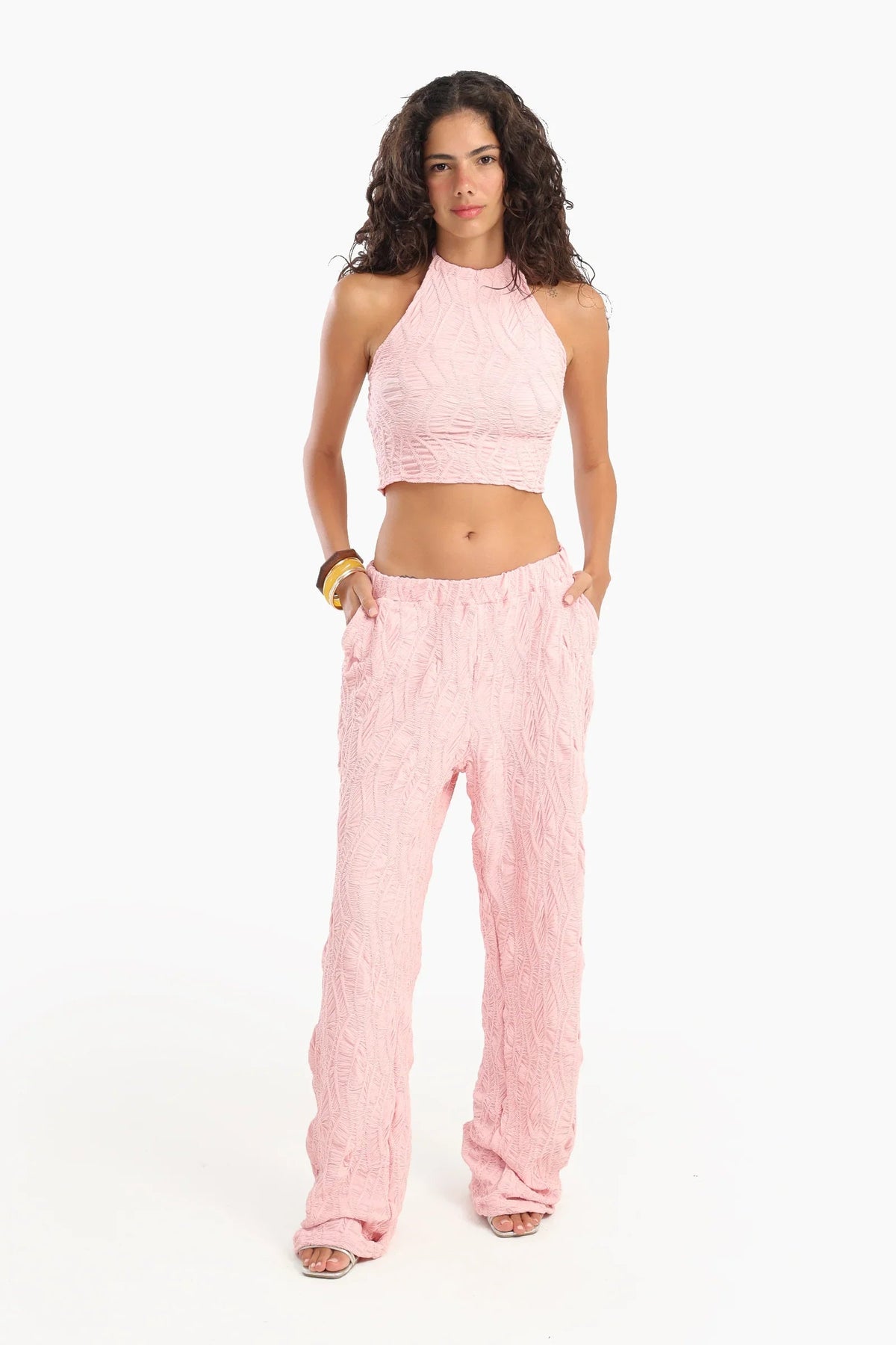 Ribbed Halter Neck Beach Set