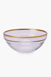 Glass Bowl with Gold Trim