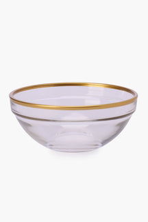 Glass Bowl with Gold Trim