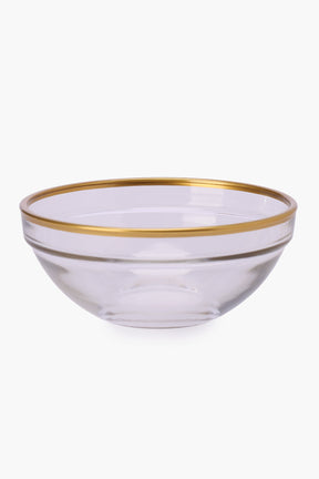 Glass Bowl with Gold Trim