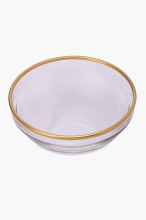 Glass Bowl with Gold Trim