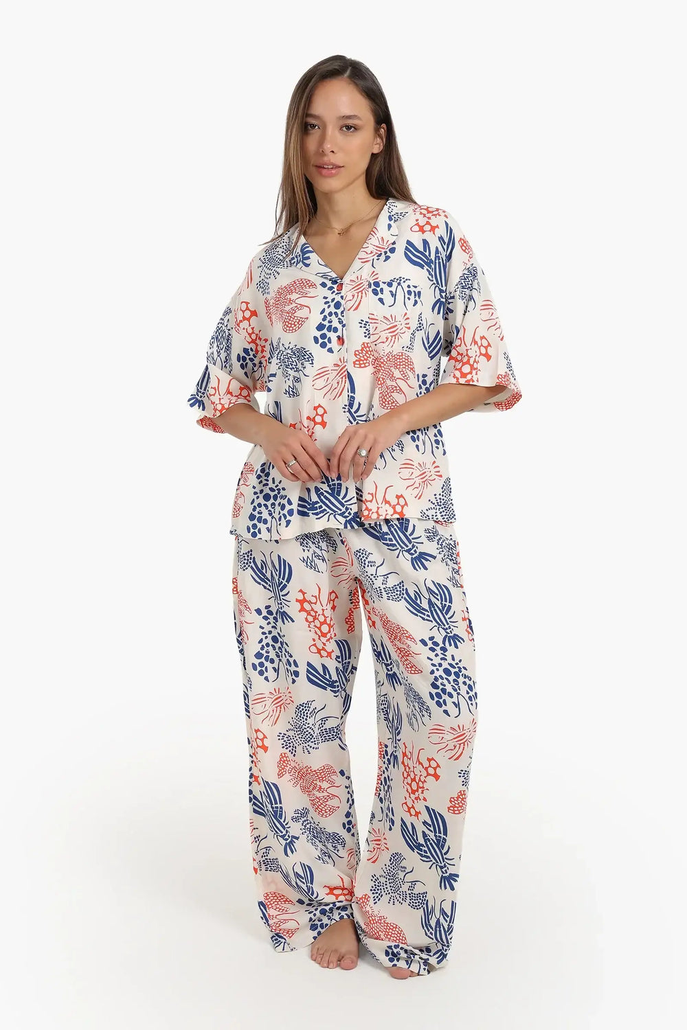 Short Sleeve Printed Pyjama Set