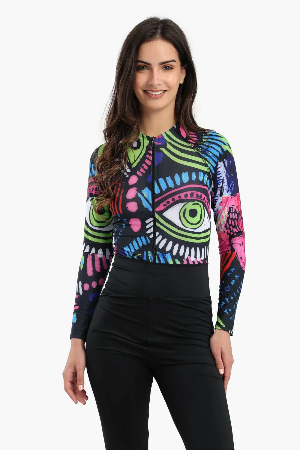 Abstract Rash Guard Swimsuit