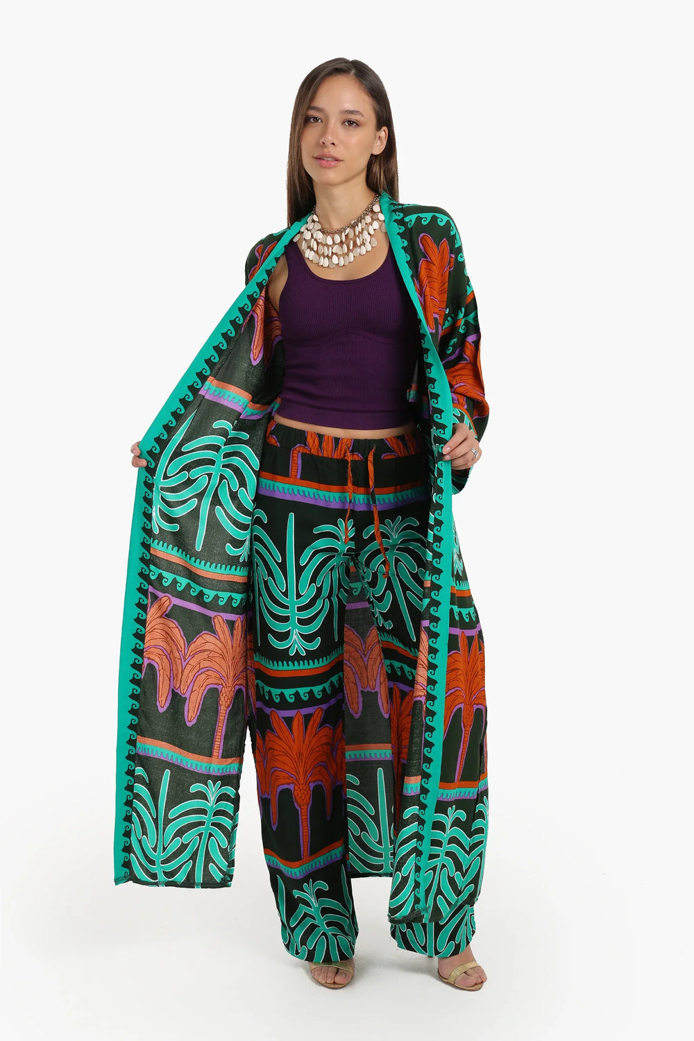 Palm Printed Cardigan