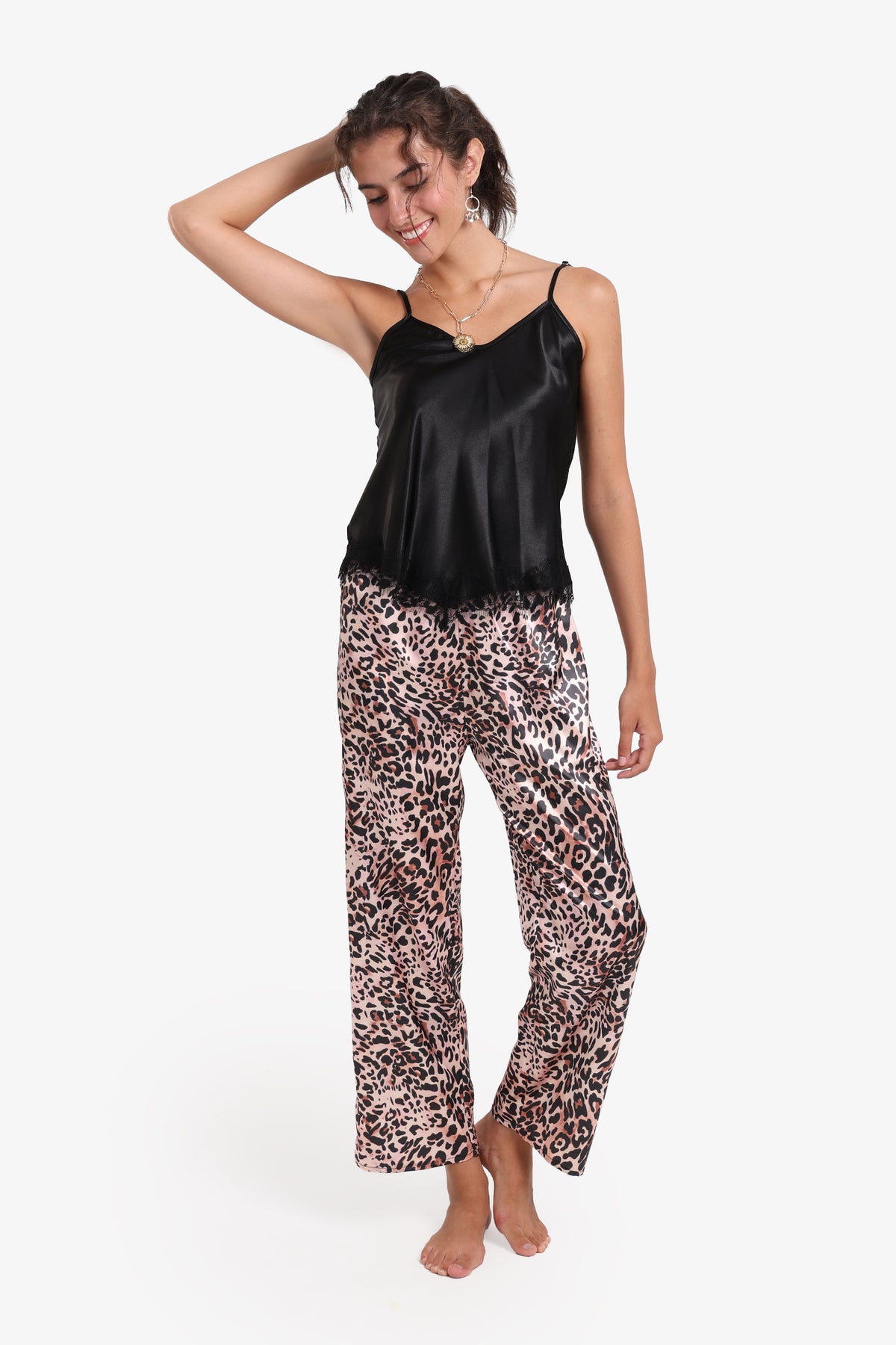 Printed Satin Pyjama Set