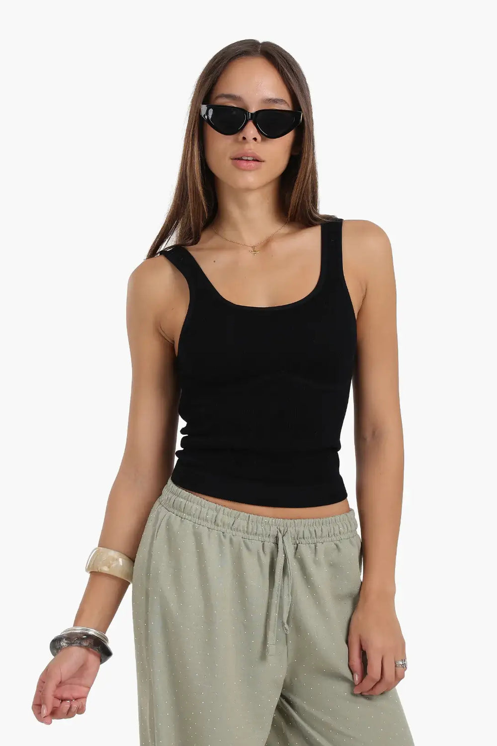 Slim Fit Ribbed Crop Top