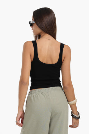 Slim Fit Ribbed Crop Top