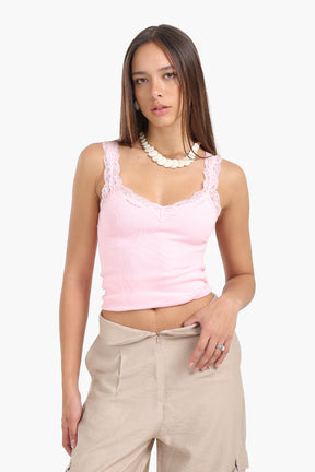 Lace-Detailed Tank Top
