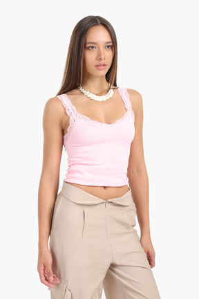 Lace-Detailed Tank Top