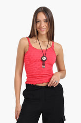 Seamless Microfiber Crinkled Top