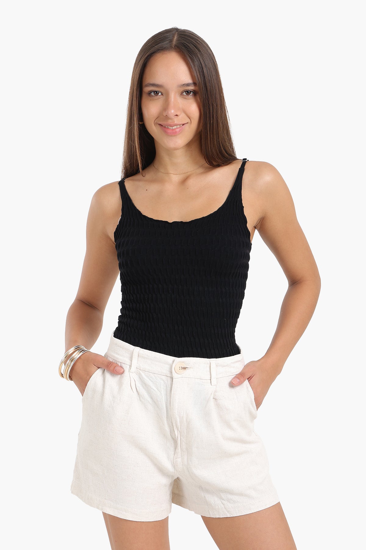 Seamless Microfiber Crinkled Top