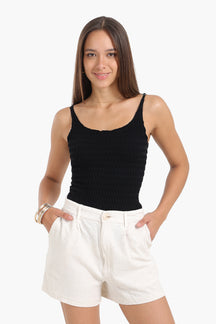 Seamless Microfiber Crinkled Top