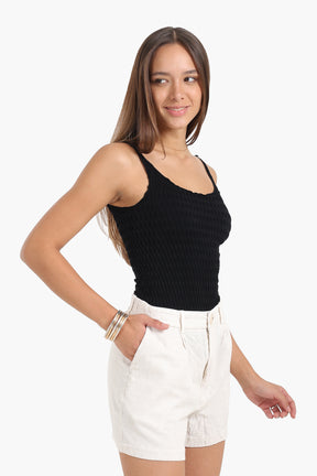 Seamless Microfiber Crinkled Top