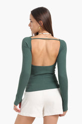 Seamless Microfiber Backless Top