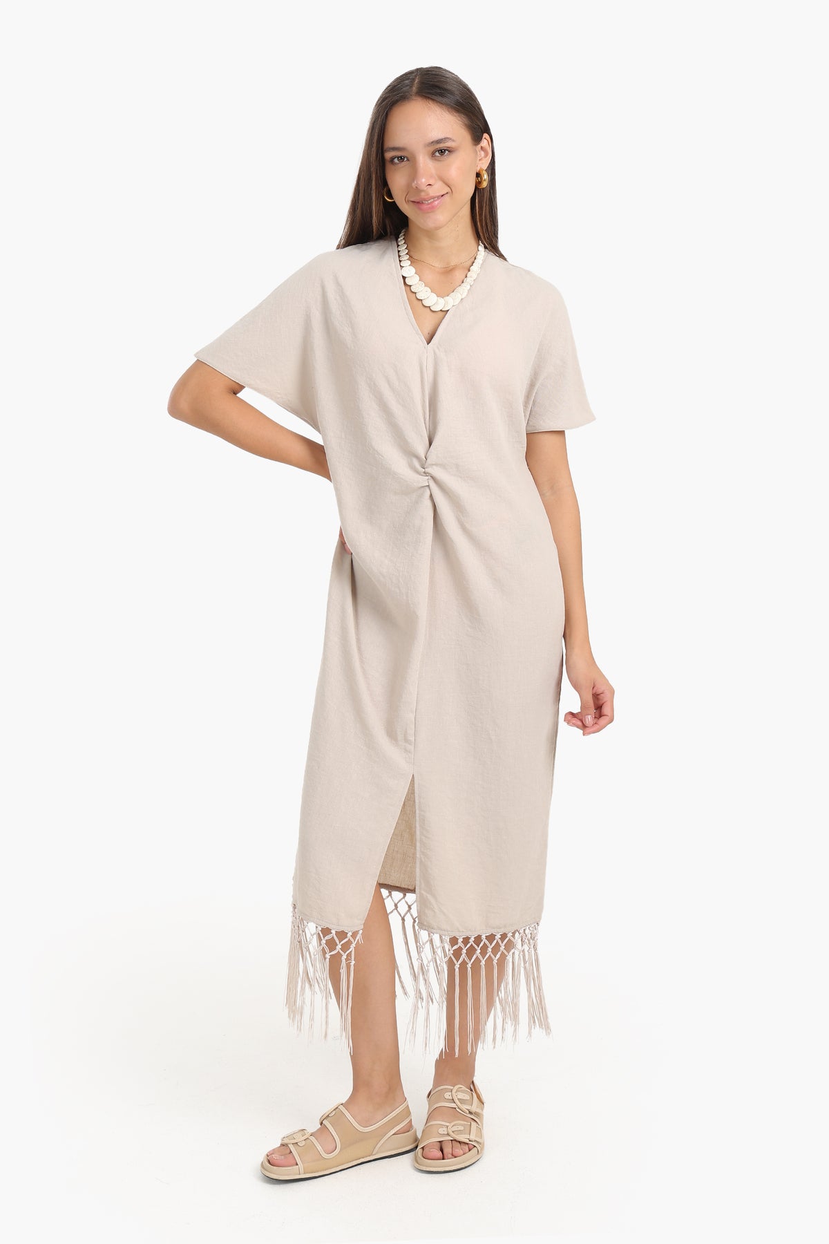 Dress with Fringes Detail