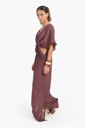 Deep V-Neckline Beach Dress