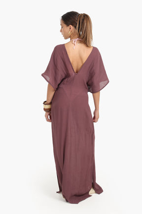 Deep V-Neckline Beach Dress
