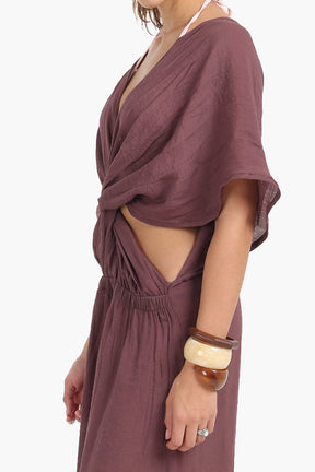 Deep V-Neckline Beach Dress