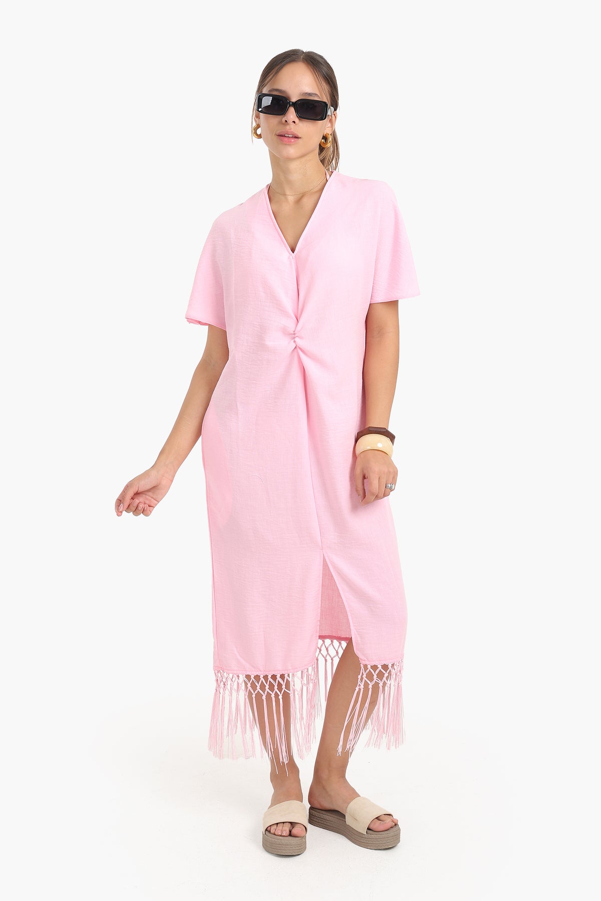 Dress with Fringes Detail
