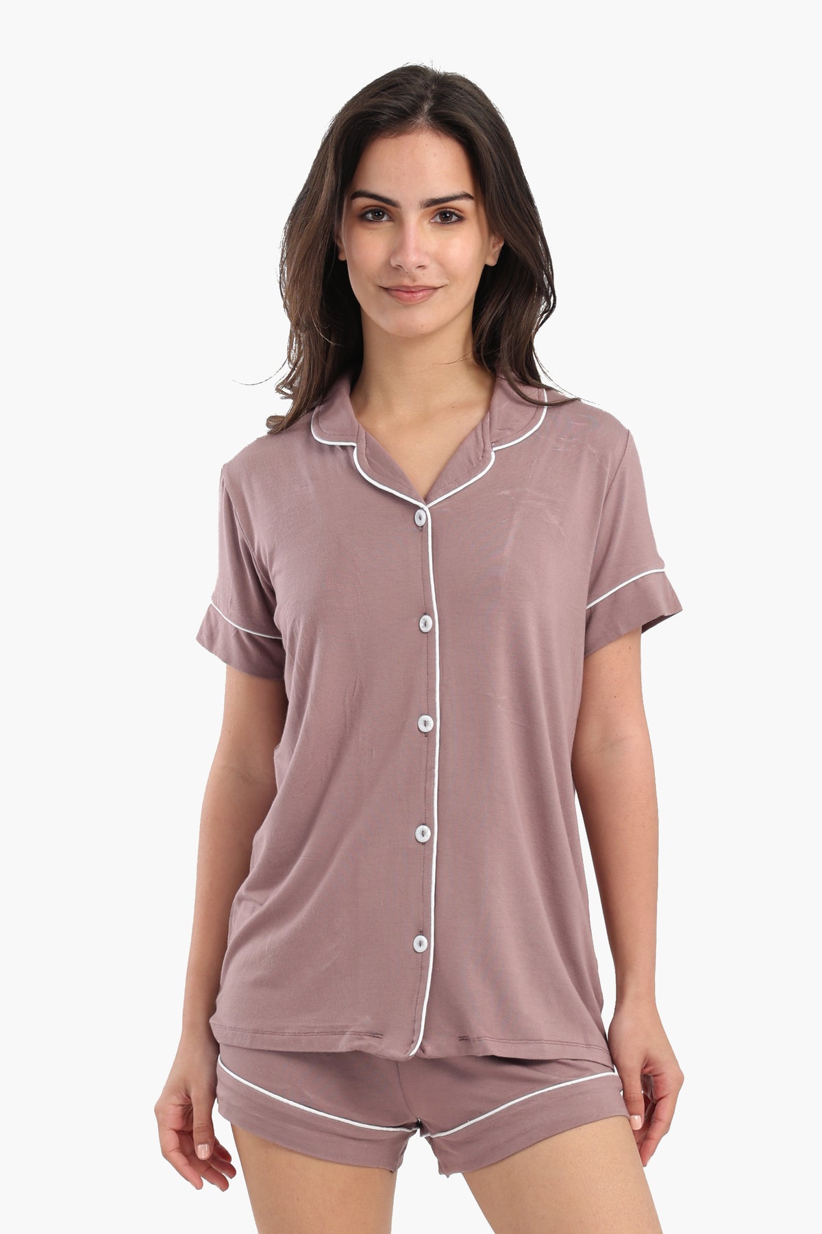Color Piping Poplin Pyjama Set