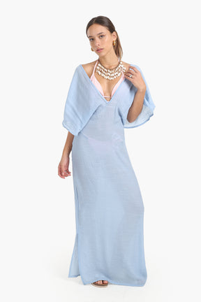 Deep V-Neckline Beach Dress