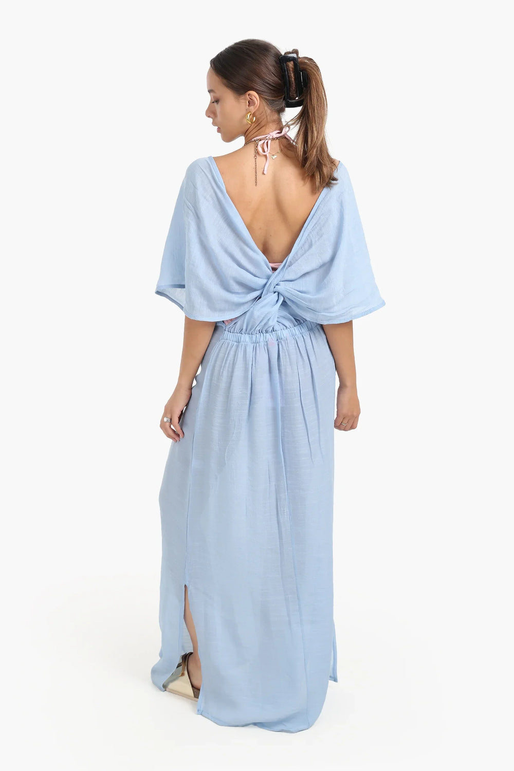 Deep V-Neckline Beach Dress