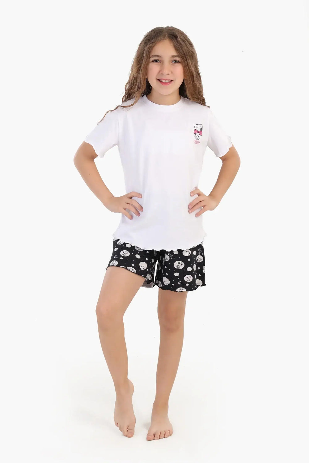 Girly Printed Snoopy Pyjama Set