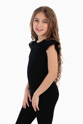 Girly Ribbed Ruffle Top
