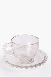 Pearl Glass Mug & Saucer Set