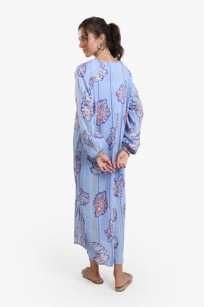 Blue All Over Print Dress