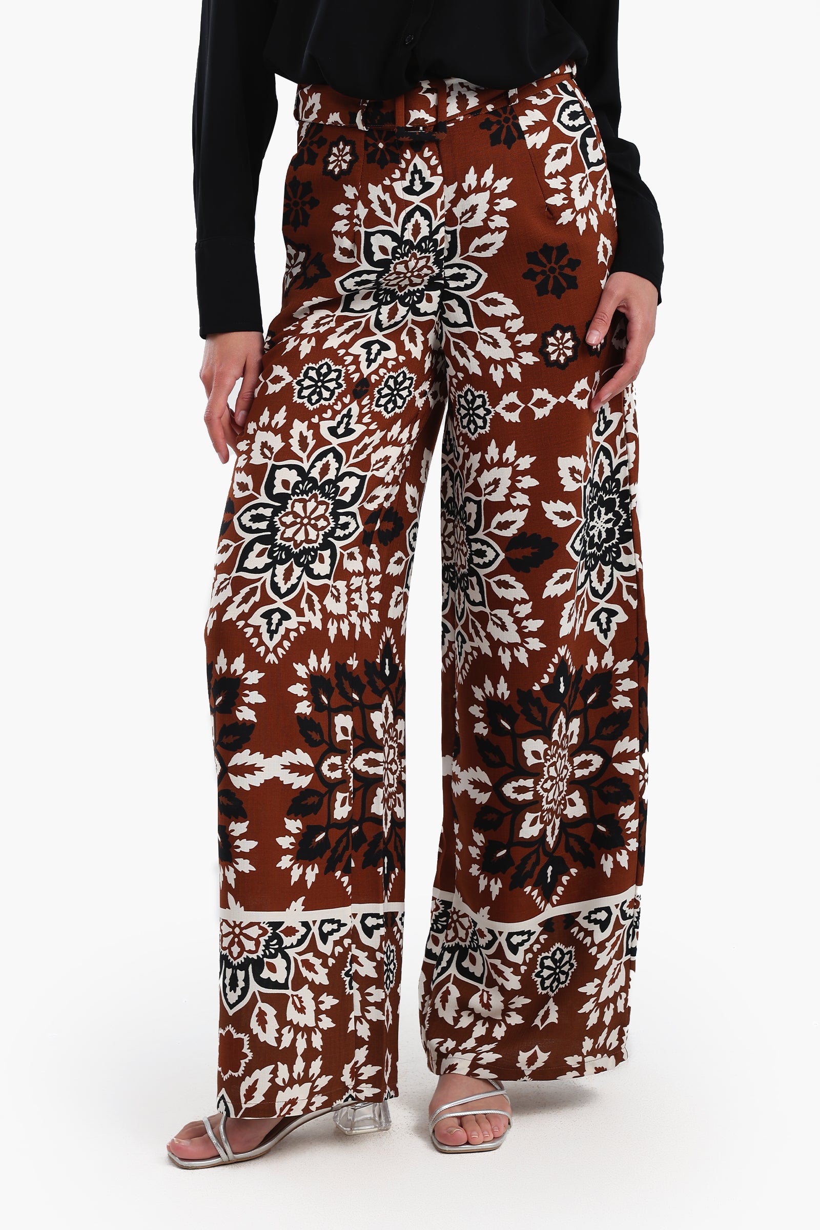 All Over Printed Pants with Belt