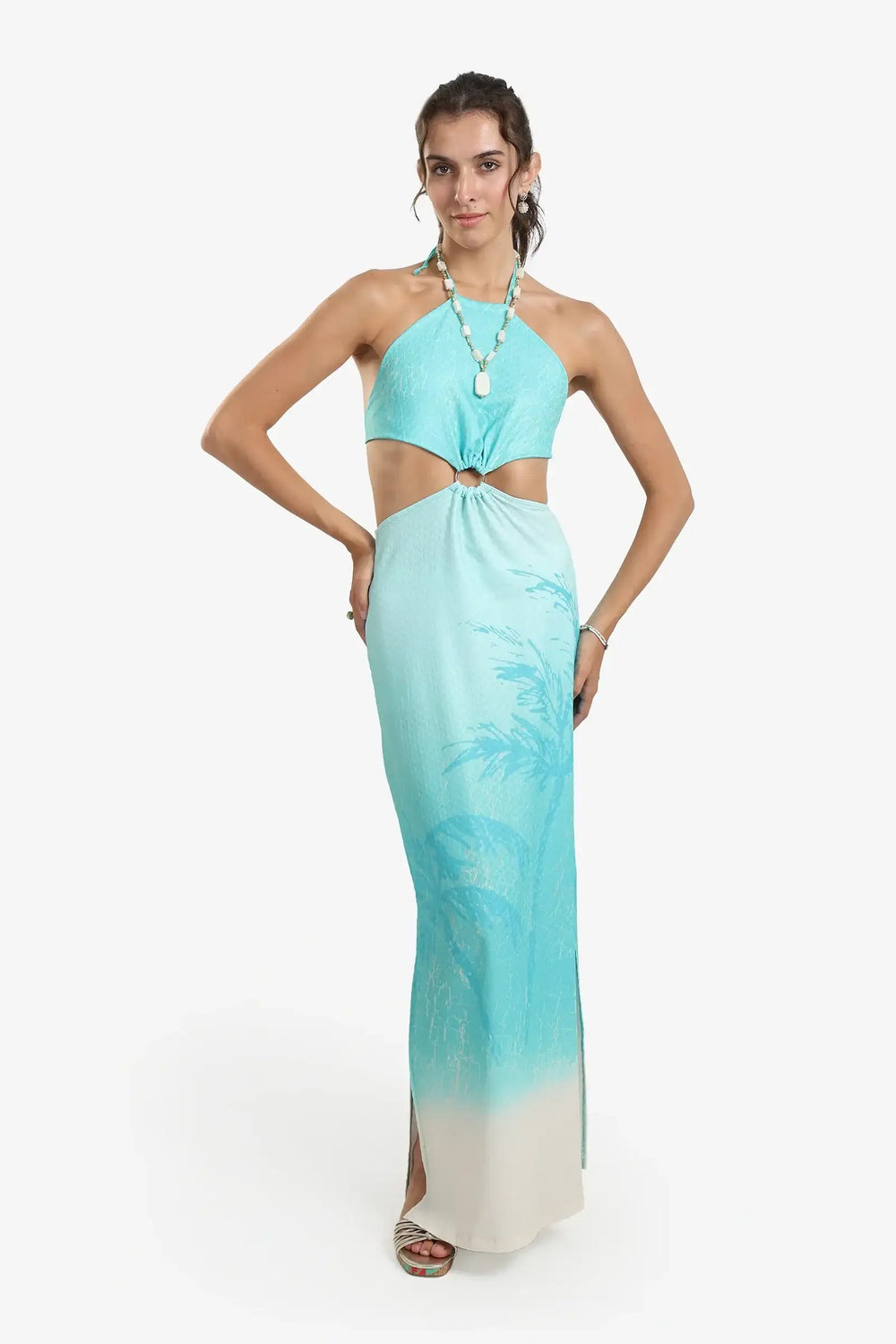 Tropical Palm Print Dress