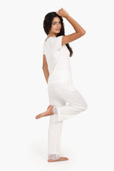 Pyjama Set with Lace Edges