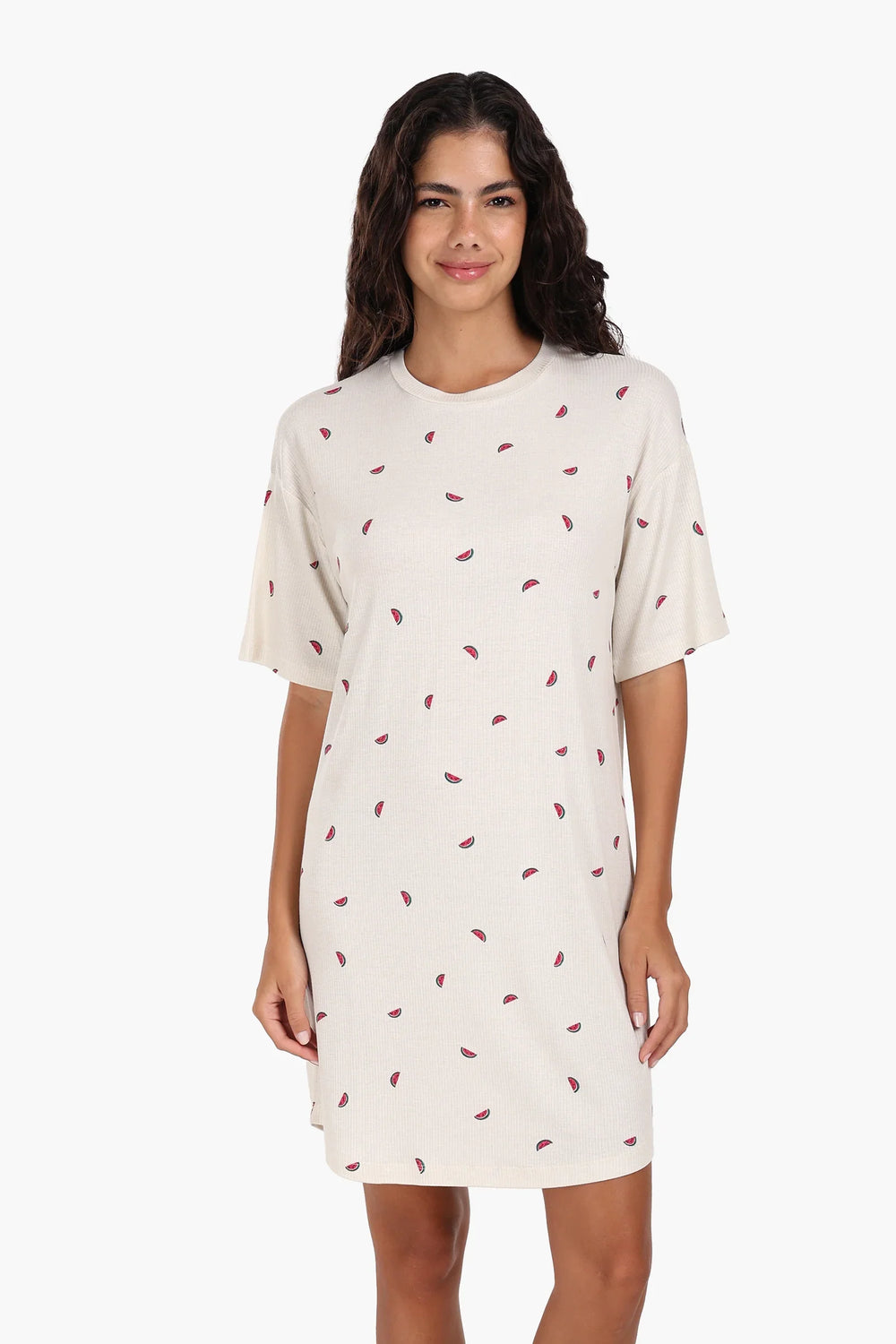 قميص نوم فيسكوز بطبعة بطيخ