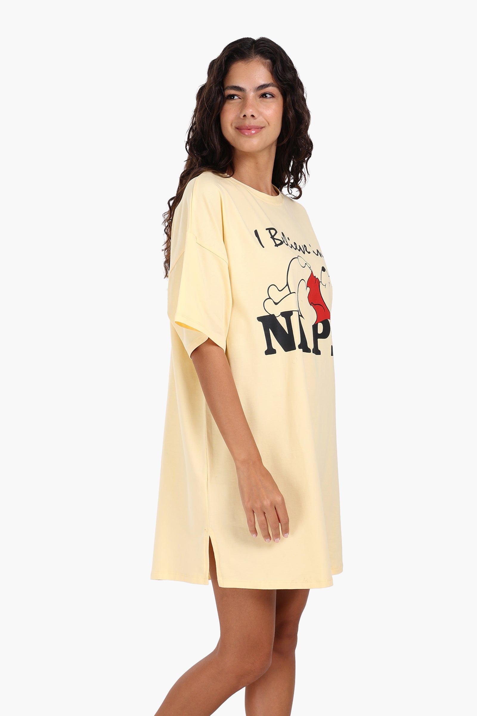 Light Yellow Printed Nightgown